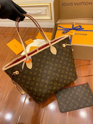 کیف لویی ویتون مونوگرام صورتی مونوگرام بوم Neverfull Mm چرم ایتالیایی درجه یک
