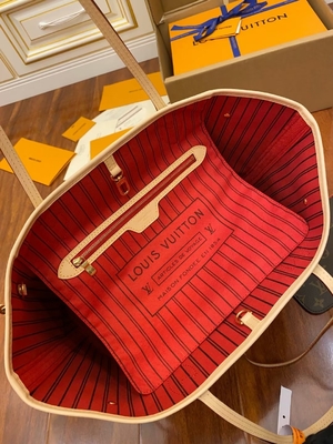 کیف لویی ویتون مونوگرام صورتی مونوگرام بوم Neverfull Mm چرم ایتالیایی درجه یک