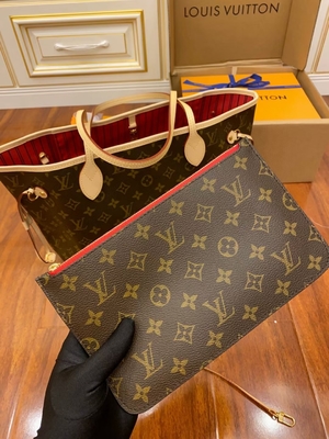 کیف لویی ویتون مونوگرام صورتی مونوگرام بوم Neverfull Mm چرم ایتالیایی درجه یک