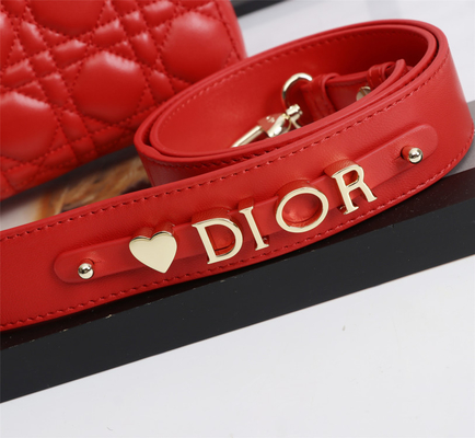 کیف شانه ای Lady Red Lambskin My Abcdior Dior Cannage Shoulder Bag D6806