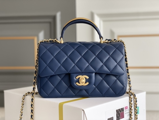 Caviar Chanel Mini Rectangular Caviar 2020 پوست بره دانه‌دار و فلز طلایی