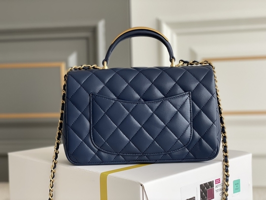 Caviar Chanel Mini Rectangular Caviar 2020 پوست بره دانه‌دار و فلز طلایی