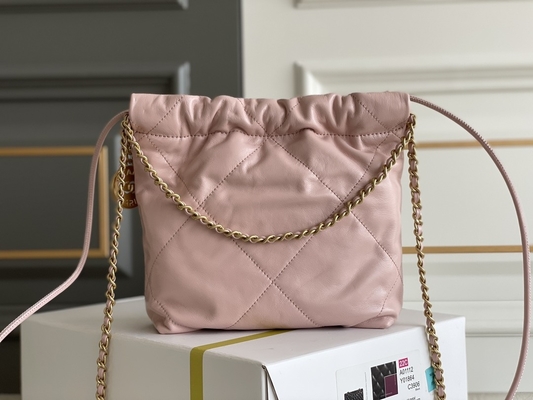 کیف دستی زنانه مارک شانل 22B MINI 22S پوست گوساله صورتی سفید مشکی زرد