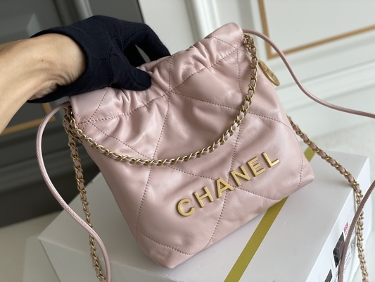 کیف دستی زنانه مارک شانل 22B MINI 22S پوست گوساله صورتی سفید مشکی زرد