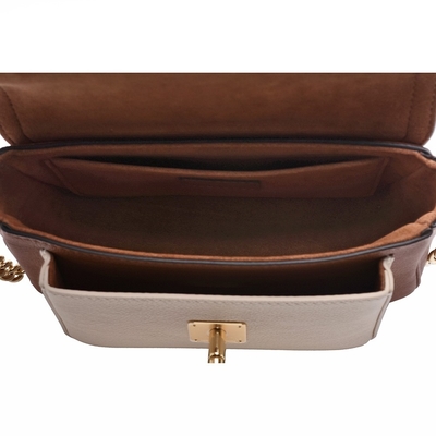 کیسه مونوگرام طرح پوست گوساله دانه دار LV Lockme Tender Bag قهوه ای