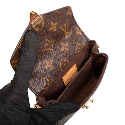 کیف طرح کوتاه مونوگرام Micro Metis LV Crossbody کیف قهوه ای