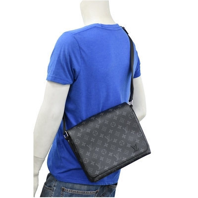 کیف شانه ای با مارک چرم گاوی OEM مردانه Louis Vuitton District PM Messenger Style