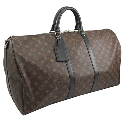 بوم با روکش Macassar LV Keepall BandoulièRe 55 Louis Vuitton M56714