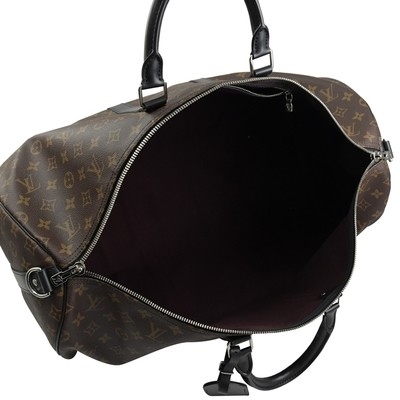 بوم با روکش Macassar LV Keepall BandoulièRe 55 Louis Vuitton M56714