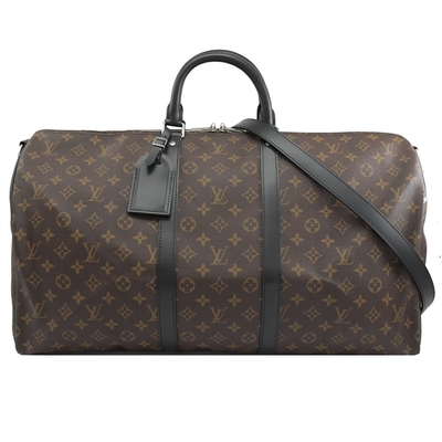 بوم با روکش Macassar LV Keepall BandoulièRe 55 Louis Vuitton M56714