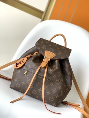 Monogram Shadow Calf Leather LV Montsouris PM طلسم جداشدنی کوله پشتی