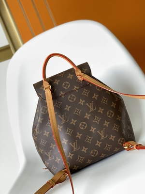 Monogram Shadow Calf Leather LV Montsouris PM طلسم جداشدنی کوله پشتی