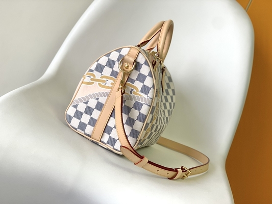 بوم روکش دار Speedy Louis Vuitton Damier Azur 25 M46390