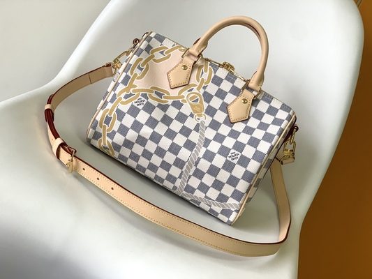بوم روکش دار Speedy Louis Vuitton Damier Azur 25 M46390