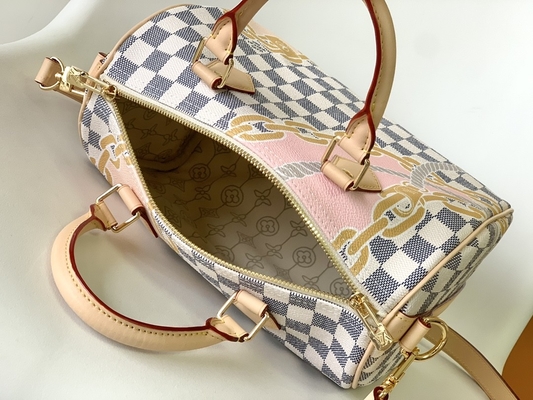 بوم روکش دار Speedy Louis Vuitton Damier Azur 25 M46390