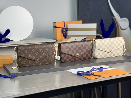 کیف پول Mini LV Felicie Pochette Monogram کیف پول آستر فوشیا