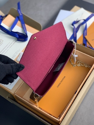 کیف پول Mini LV Felicie Pochette Monogram کیف پول آستر فوشیا