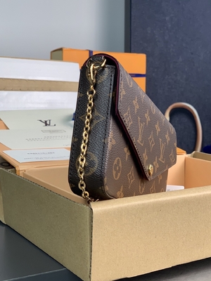 کیف پول Mini LV Felicie Pochette Monogram کیف پول آستر فوشیا