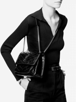 دسته چرمی کیف مسنجر با برند YSL WOC DND1N 1000 NIKI