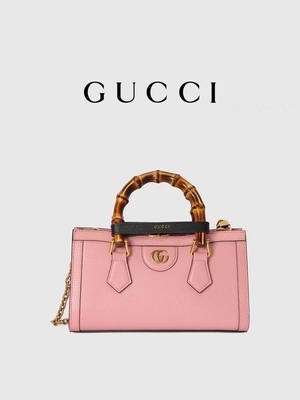 کیف دستی چرم صورتی GG Gucci Diana کیف دستی بامبو OEM