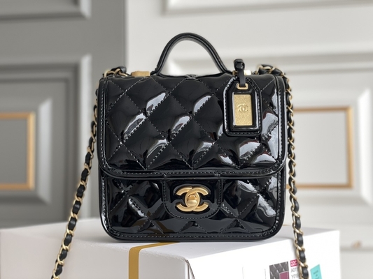 Chanel 22 Mini Designer Purses Black Spell Gold Chanel with Drop Flap