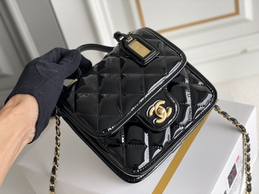 Chanel 22 Mini Designer Purses Black Spell Gold Chanel with Drop Flap
