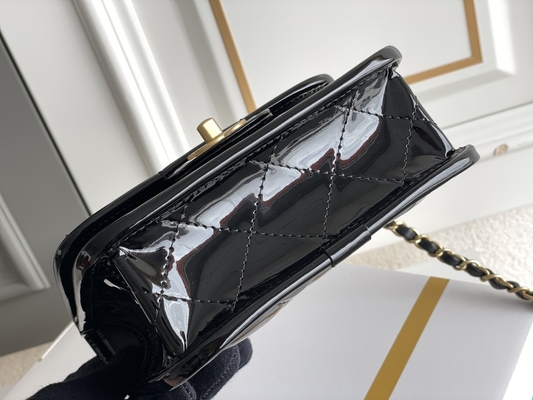 Chanel 22 Mini Designer Purses Black Spell Gold Chanel with Drop Flap