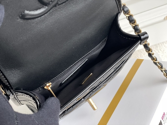Chanel 22 Mini Designer Purses Black Spell Gold Chanel with Drop Flap