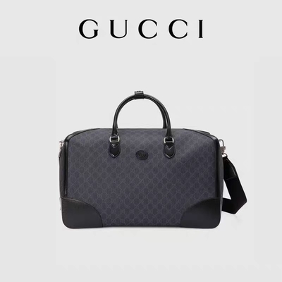 کیف مسافرتی Black Travel GG Supreme Tote Gucci Mens Messenger Canvas Double G