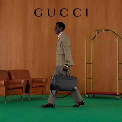 کیف مسافرتی Black Travel GG Supreme Tote Gucci Mens Messenger Canvas Double G