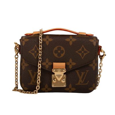 کیف طرح کوتاه مونوگرام Micro Metis LV Crossbody کیف قهوه ای